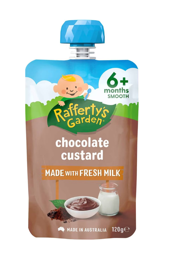Rafferty's Garden Baby Food Pouch Chocolate Custard 6+ Months 120g