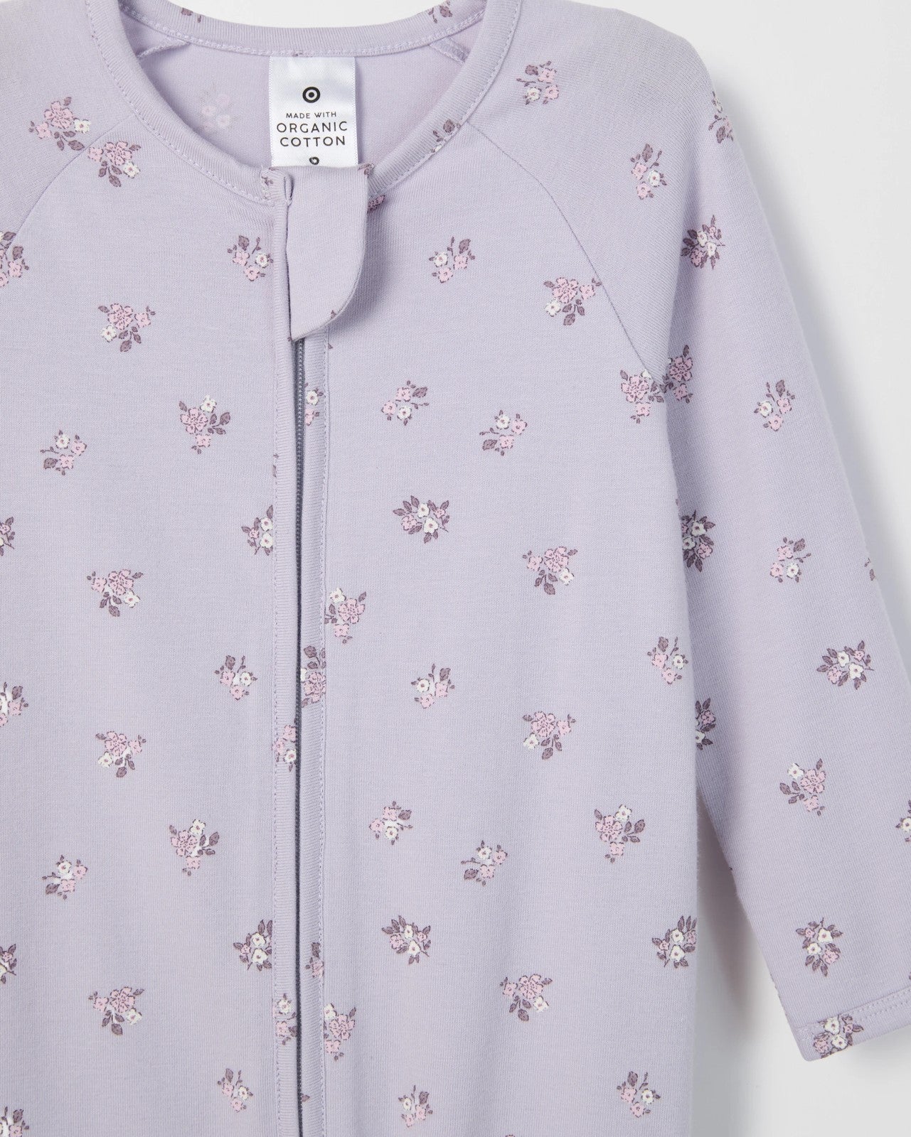 Baby Organic Cotton Zip Front Footless Coverall - Lilac