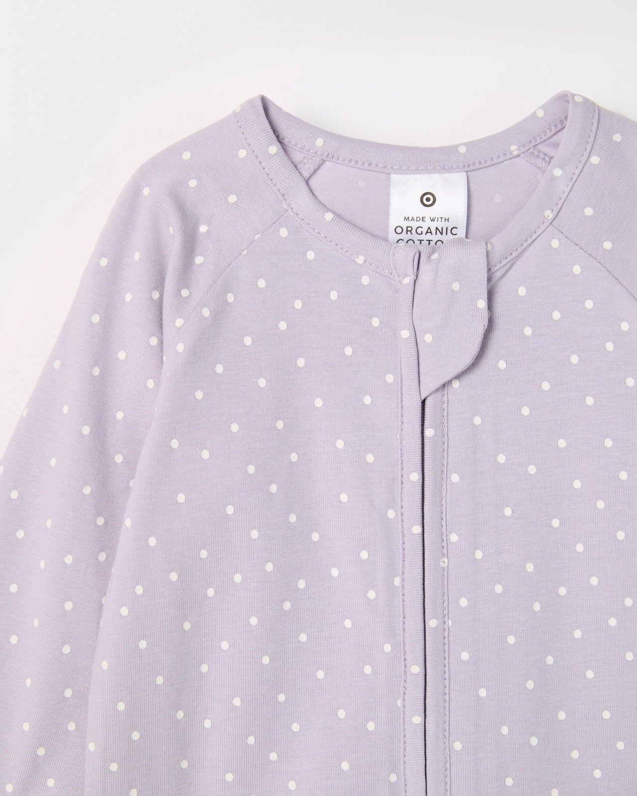 Baby Organic Cotton Zip Coverall - Spot Lilac