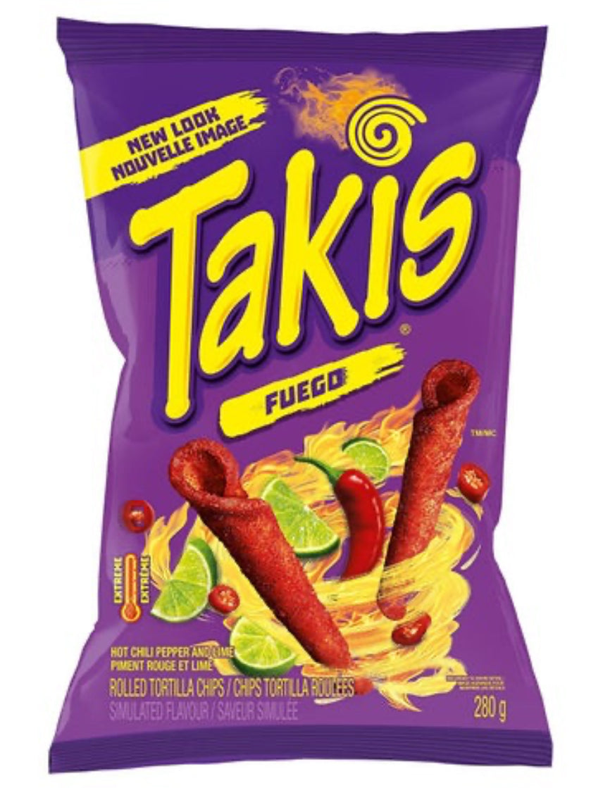 Takis Fuego Hot Chili Pepper & Lime Tortilla Chips 280g