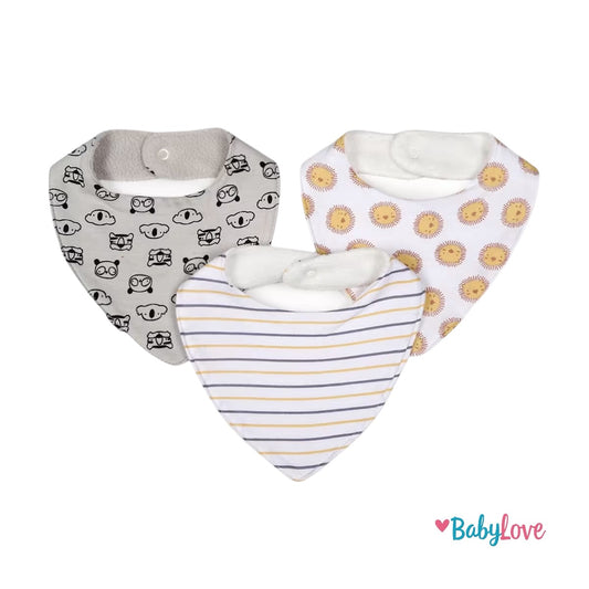 3 Pack Bandana Bibs - Animal
