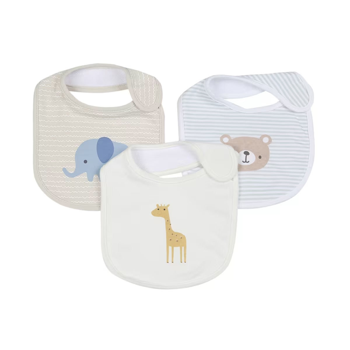 2 Pack Organic Cotton Bibs - Animals