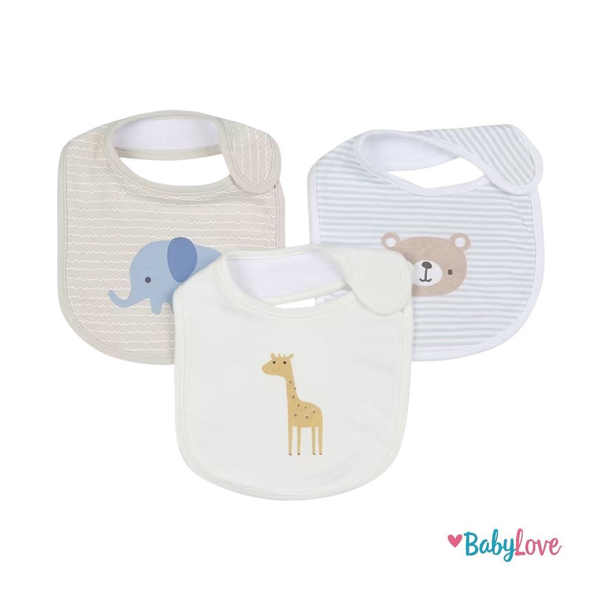 2 Pack Organic Cotton Bibs - Animals