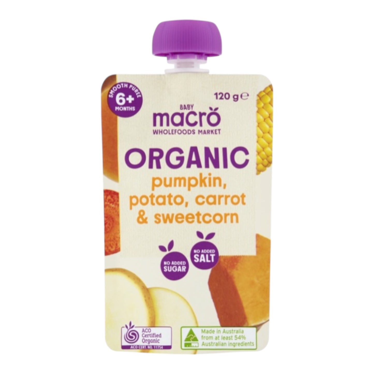 Macro Organic Baby Food Pumpkin Potato Carrot & Sweetcorn