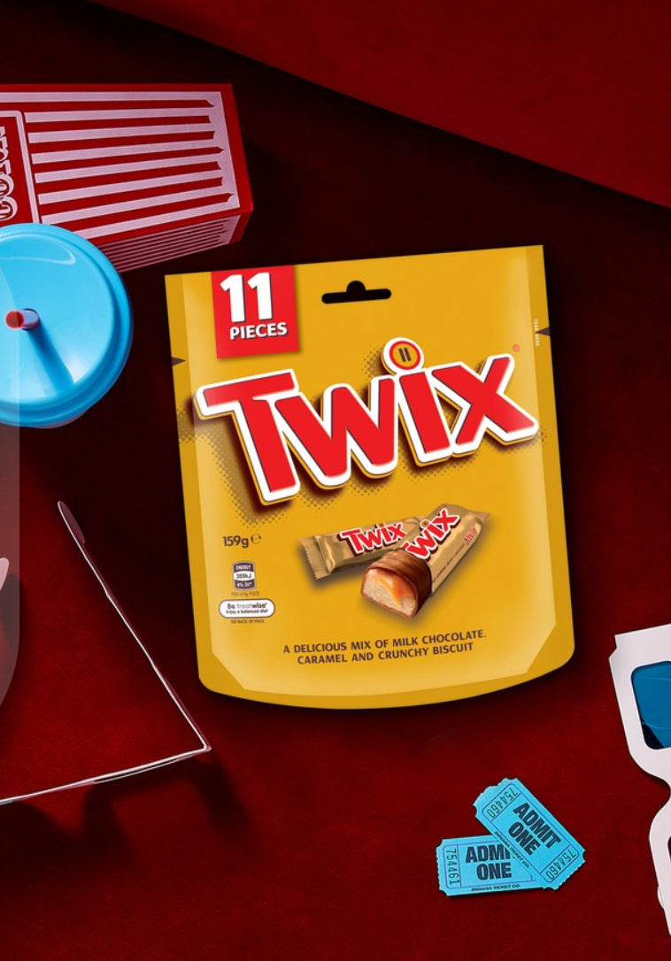 Twix Halloween Chocolate Caramel Biscuit Snack Bag 11 Pieces 159g