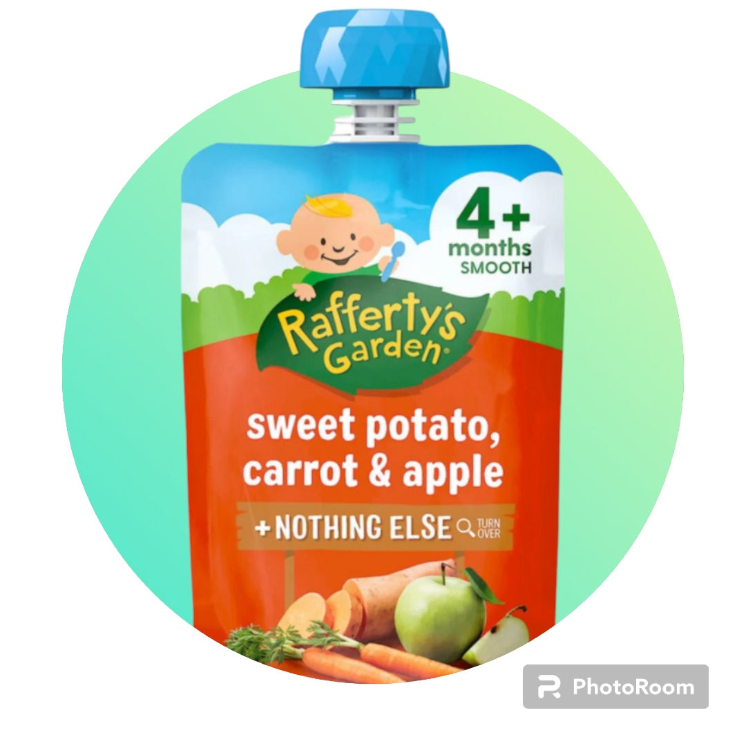 Rafferty's Garden Baby Food Pouch Sweet Potato, Carrot & Apple 4+ Months 120g