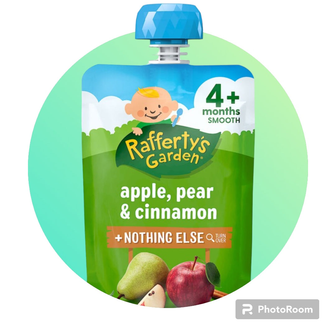 Rafferty's Garden Baby Food Pouch Apple, Pear & Cinnamon 4+ Months 120g