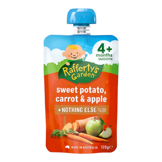 Rafferty's Garden Baby Food Pouch Sweet Potato, Carrot & Apple 4+ Months 120g
