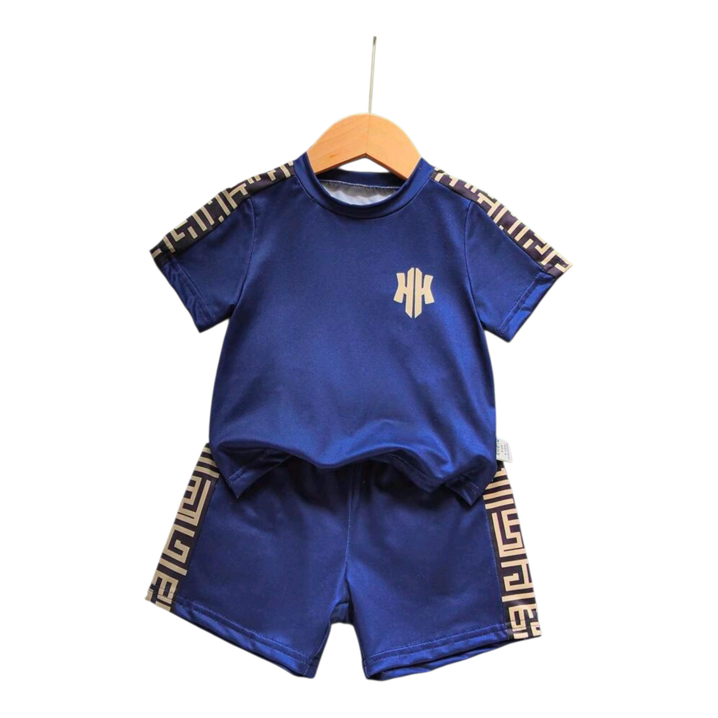 SHEIN Baby Boy Infant Toddler Newborn 0-3 Years Old Casual Floral Print Short Sleeve T-Shirt + Shorts 2-Piece Set, Spring/Summer -(size 9-12M)