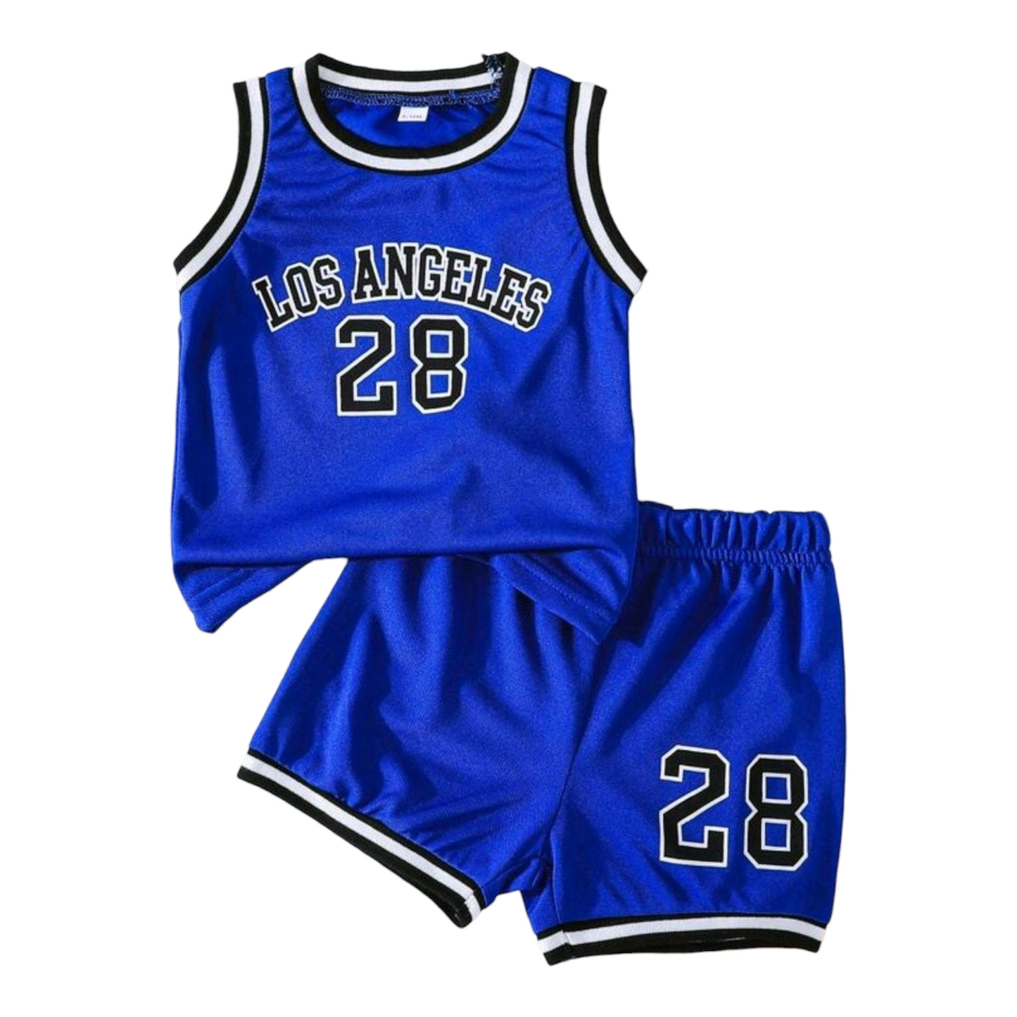 2pcs/Set Baby Basketball Sports Sleeveless Letter Print Crew Neck Tank Top And Shorts Casual Summer Outfit -(size 9-12M)