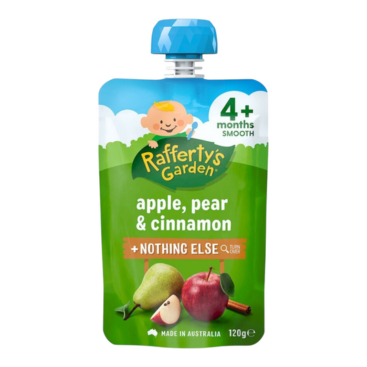 Rafferty's Garden Baby Food Pouch Apple, Pear & Cinnamon 4+ Months 120g
