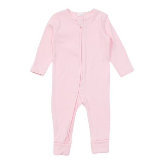 Dymples Baby Organic Rib Coverall - Baby Pink -(size NB)
