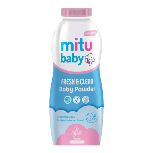 Jual Mitu Bedak Baby Powder Fresh & Clean 200+100g