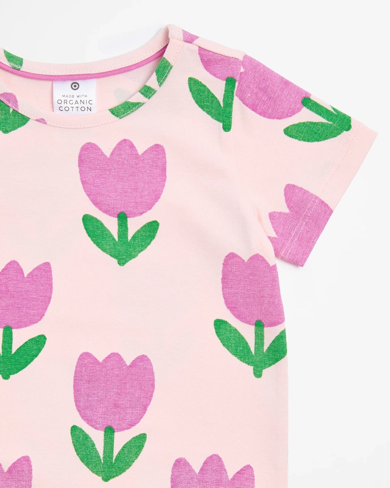 Baby Organic Cotton T-shirt - Tulips -(size 3-6M)