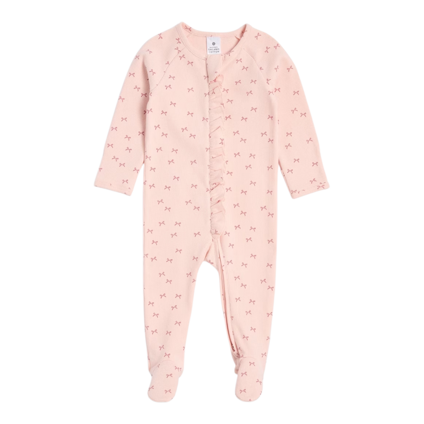 Baby Organic Cotton Waffle Frill Coverall