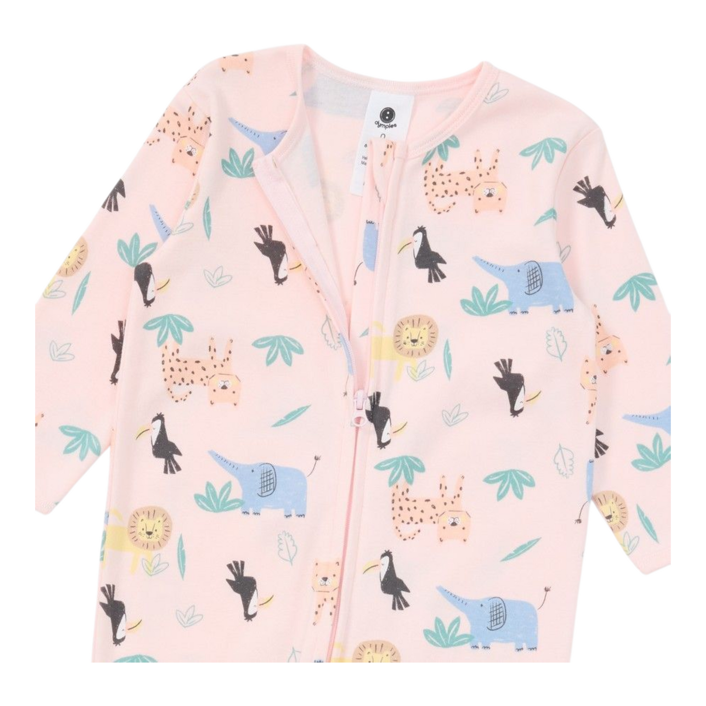 Dymples Baby Organic Cotton Print Coverall - Blue -(size NB)