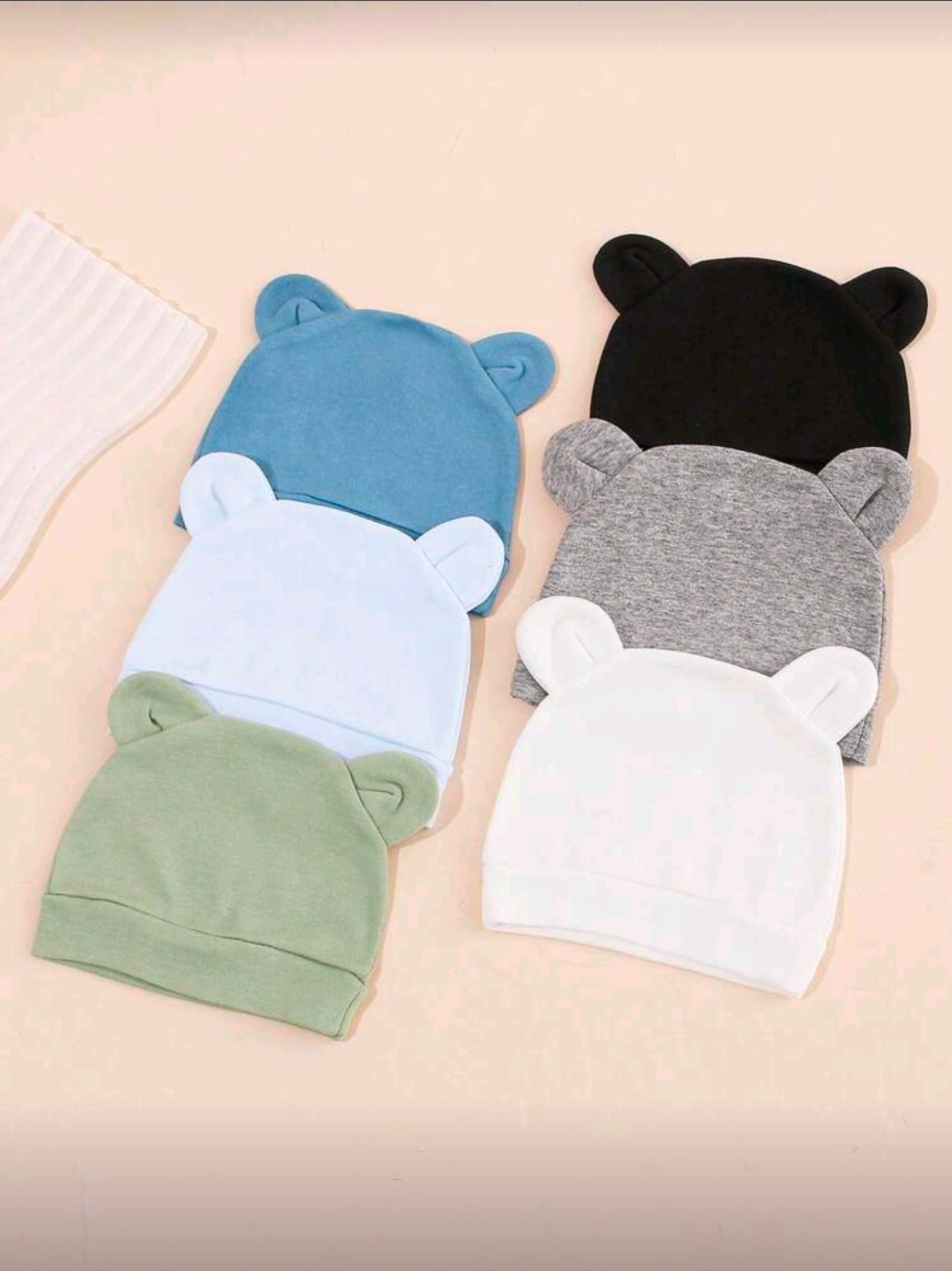 6 Pieces Newborn Baby Hat Bear Ears Infant Caps Baby Boy Girl Toddler Hats Infant Beanie Caps For 0-3 Months
