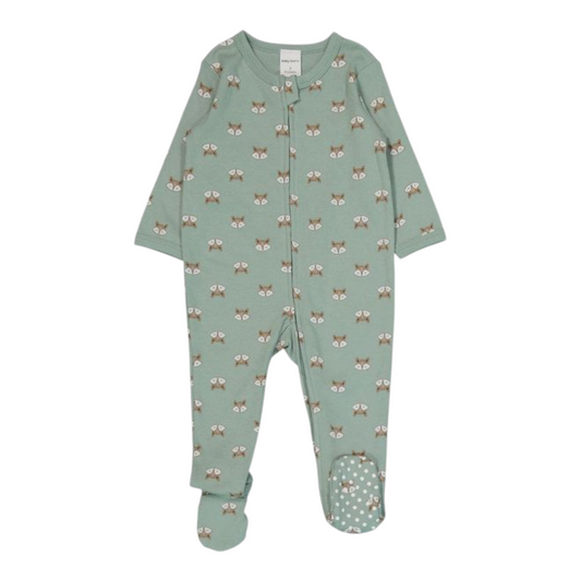 Baby Cotton 2-Way Zip Romper
Colour | Light Green -(size 3-6M)