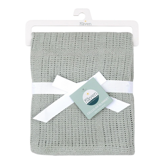 Little Haven Cotton Cellular Blanket - Sage