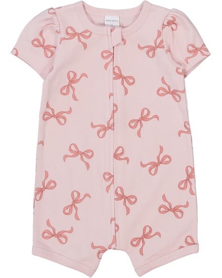 Baby Short Sleeve Zip Romper