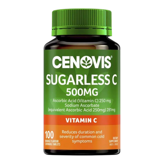 Cenovis Sugarless C 500mg 100 Orange Flavour Chewable Tablets