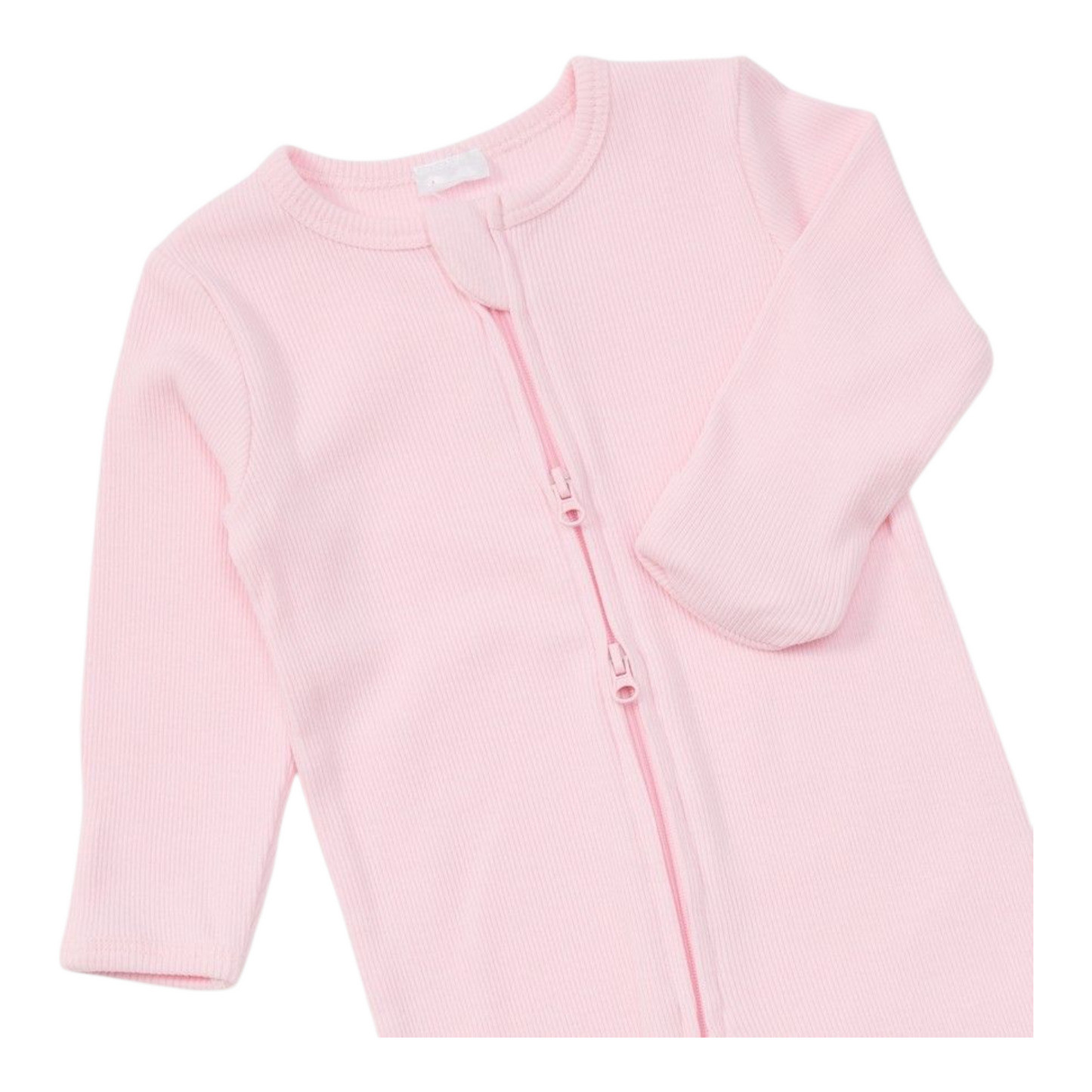 Dymples Baby Organic Rib Coverall - Baby Pink -(size NB)