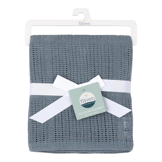 Little Haven Cotton Cellular Blanket - Blue