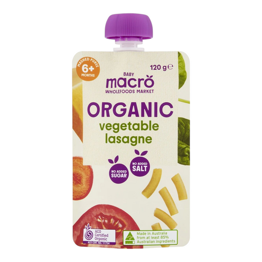 Macro Organic Baby Food Vegetable Lasagna 6m 120g