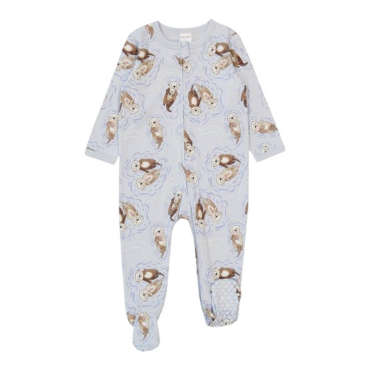 Baby Cotton 2-Way Zip Romper -(size NB)