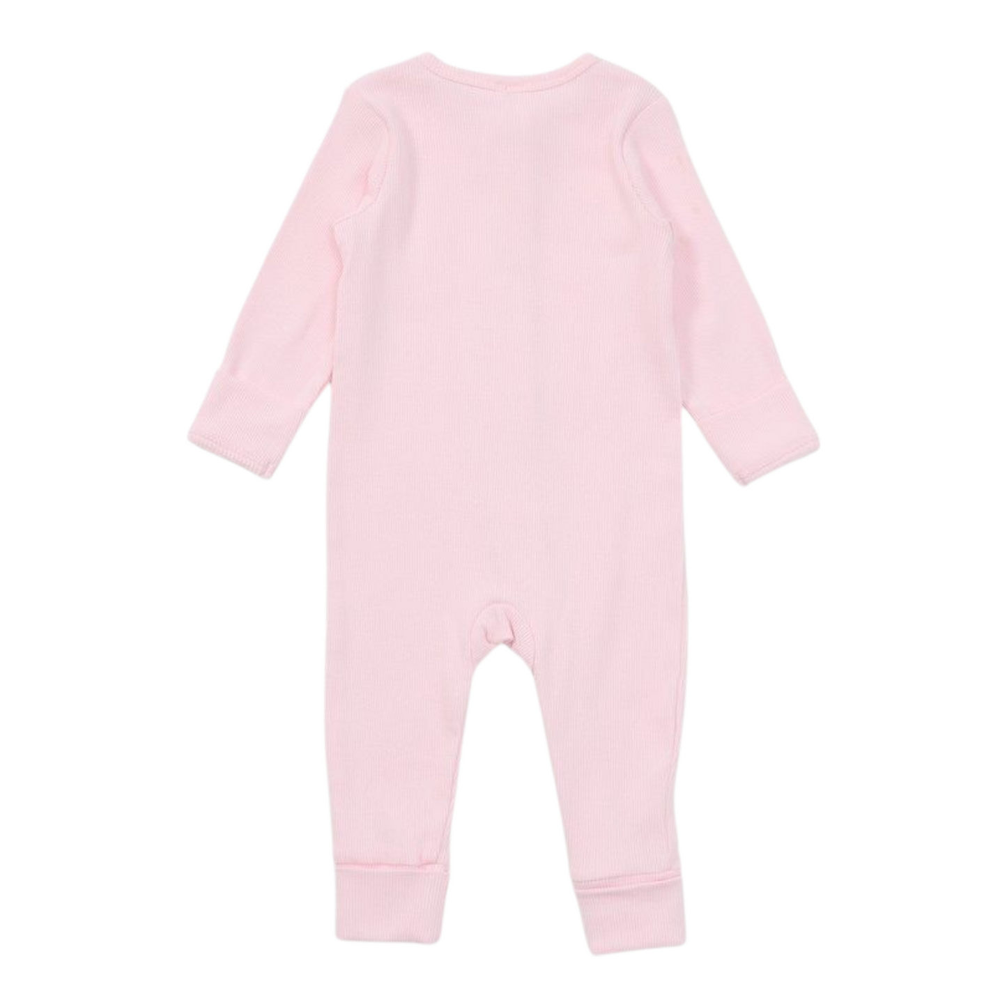 Dymples Baby Organic Rib Coverall - Baby Pink -(size NB)