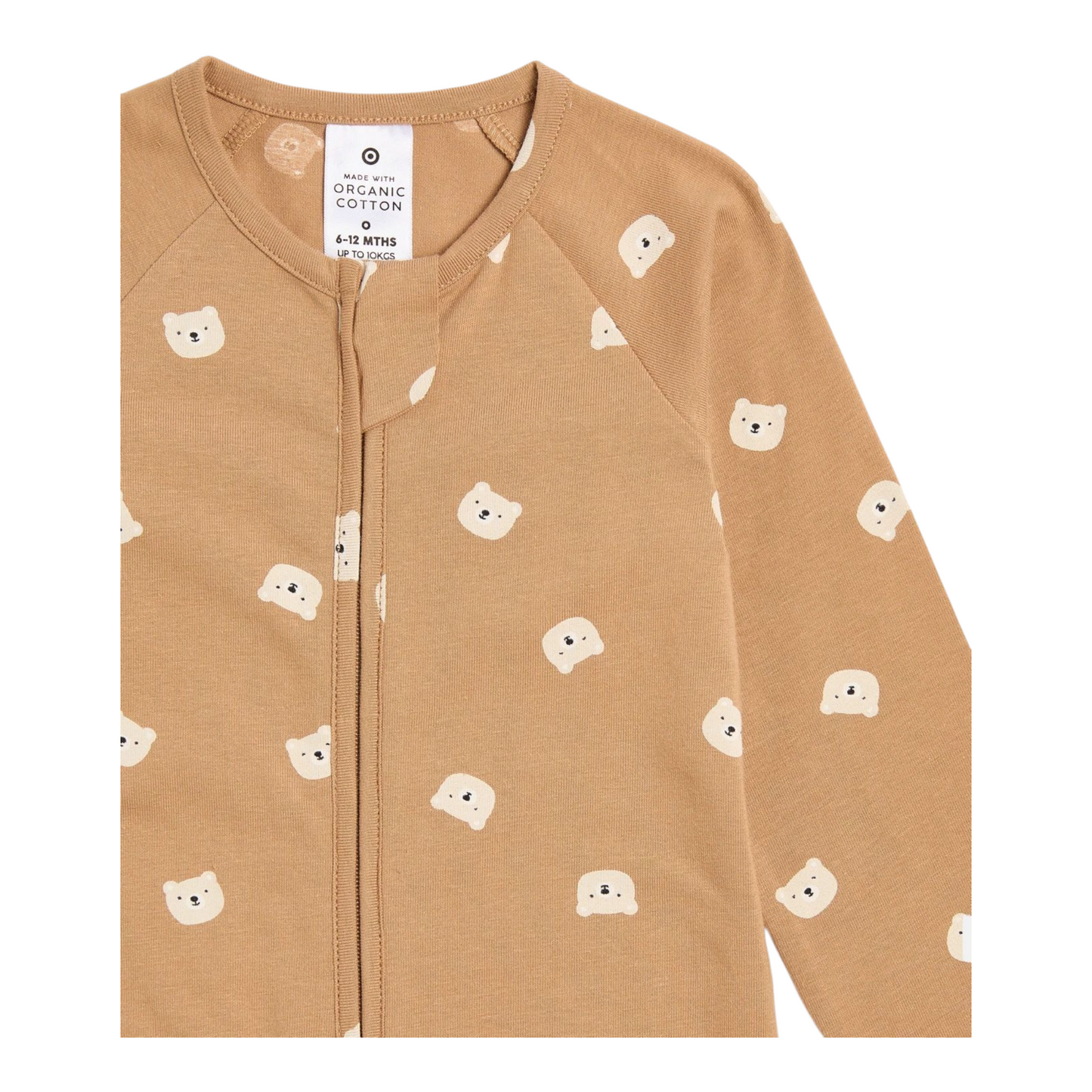 Baby Organic Cotton Footless Coverall - Bears -(size 3-6M)