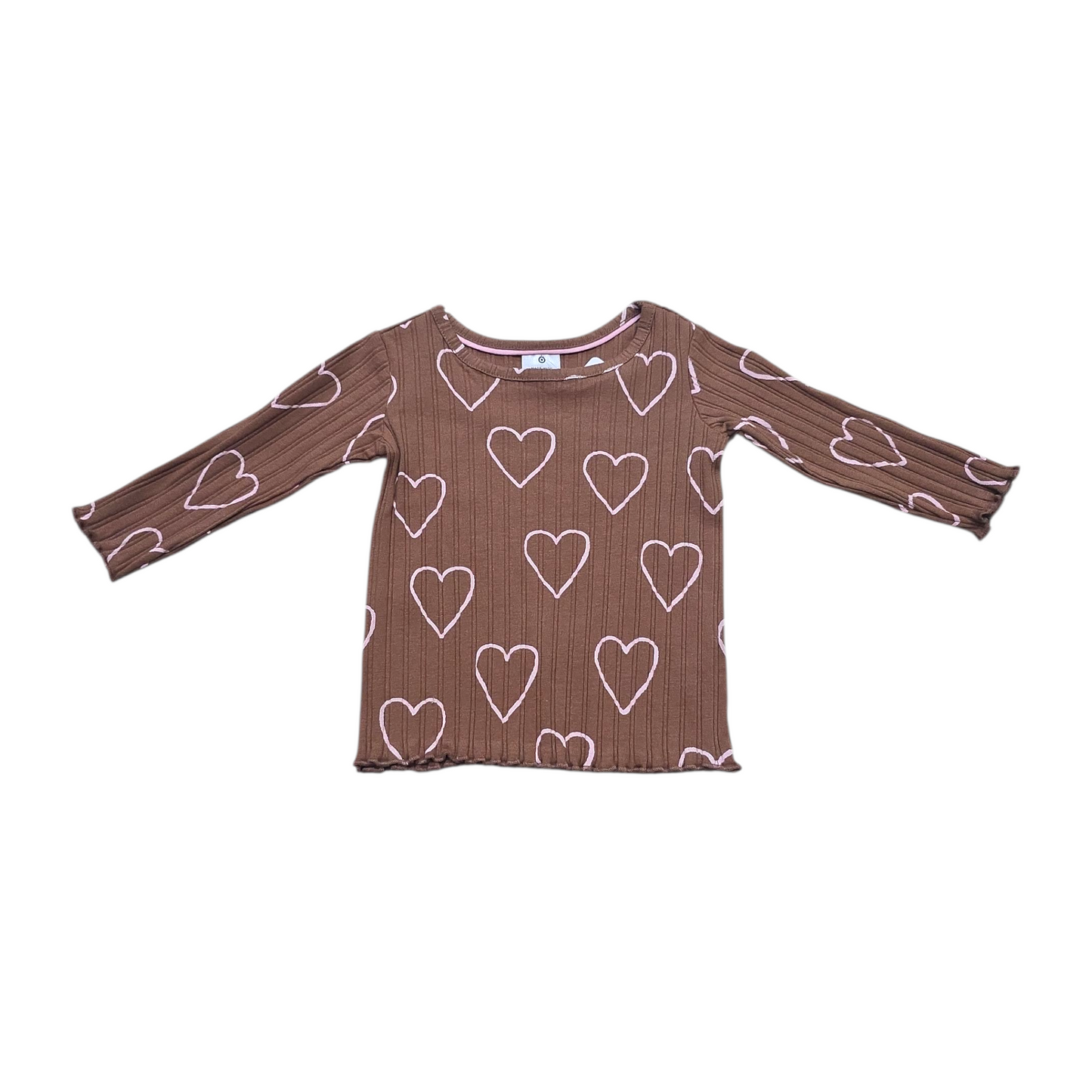 Heart long sleeve-(size 3-6M)
