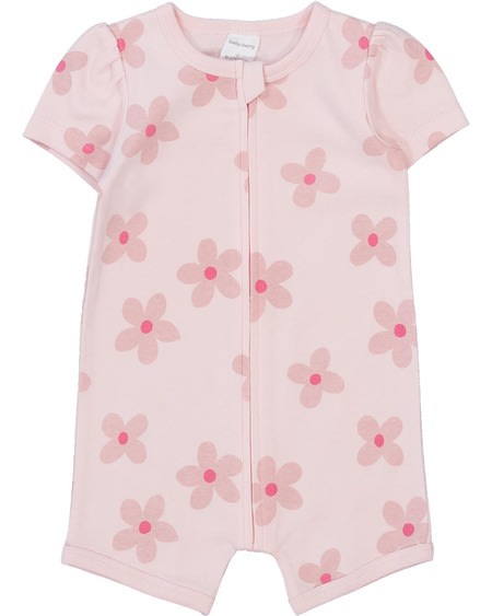 Baby Short Sleeve Zip Romper