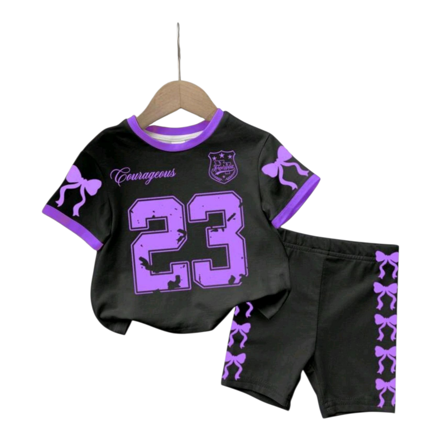 Baby Girl Casual Minimalist Round Neck Short Sleeve T-Shirt And Leggings Set, Suitable For Spring/Summer-(size 9-12M)