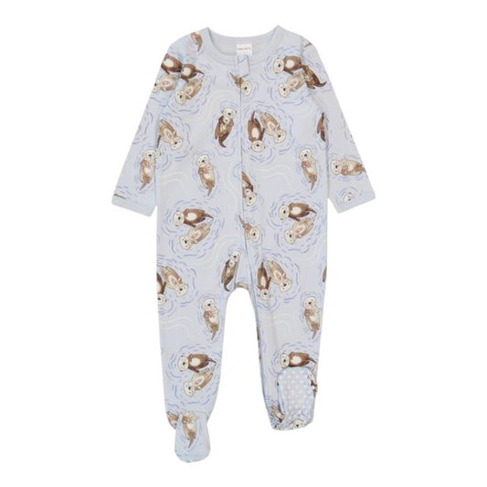 Baby Cotton 2-Way Zip Romper -(size 6-12M)