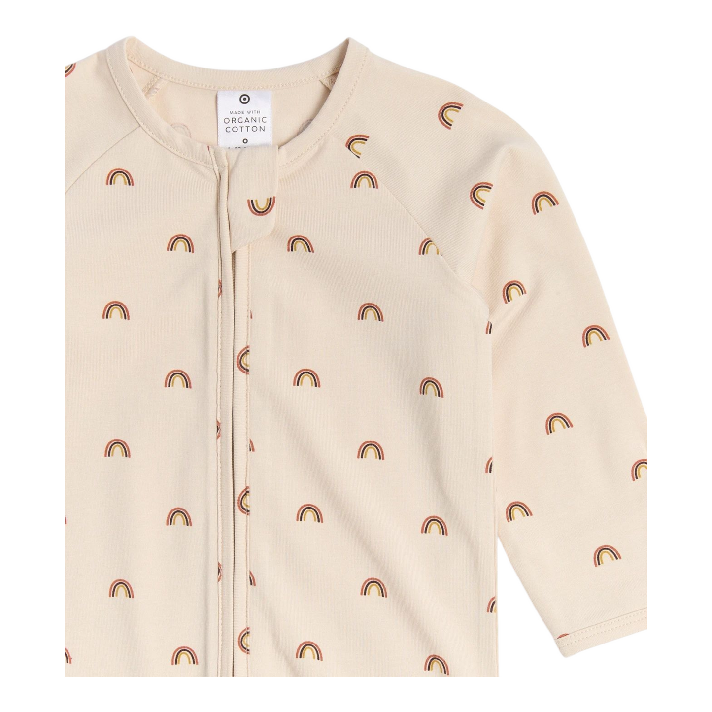 Baby Organic Cotton Print Zip Coverall - Rainbow -(size 0-3M)