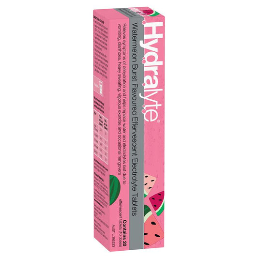 Hydralyte Electrolyte Effervescent Watermelon Burst Flavoured 20 Tablets