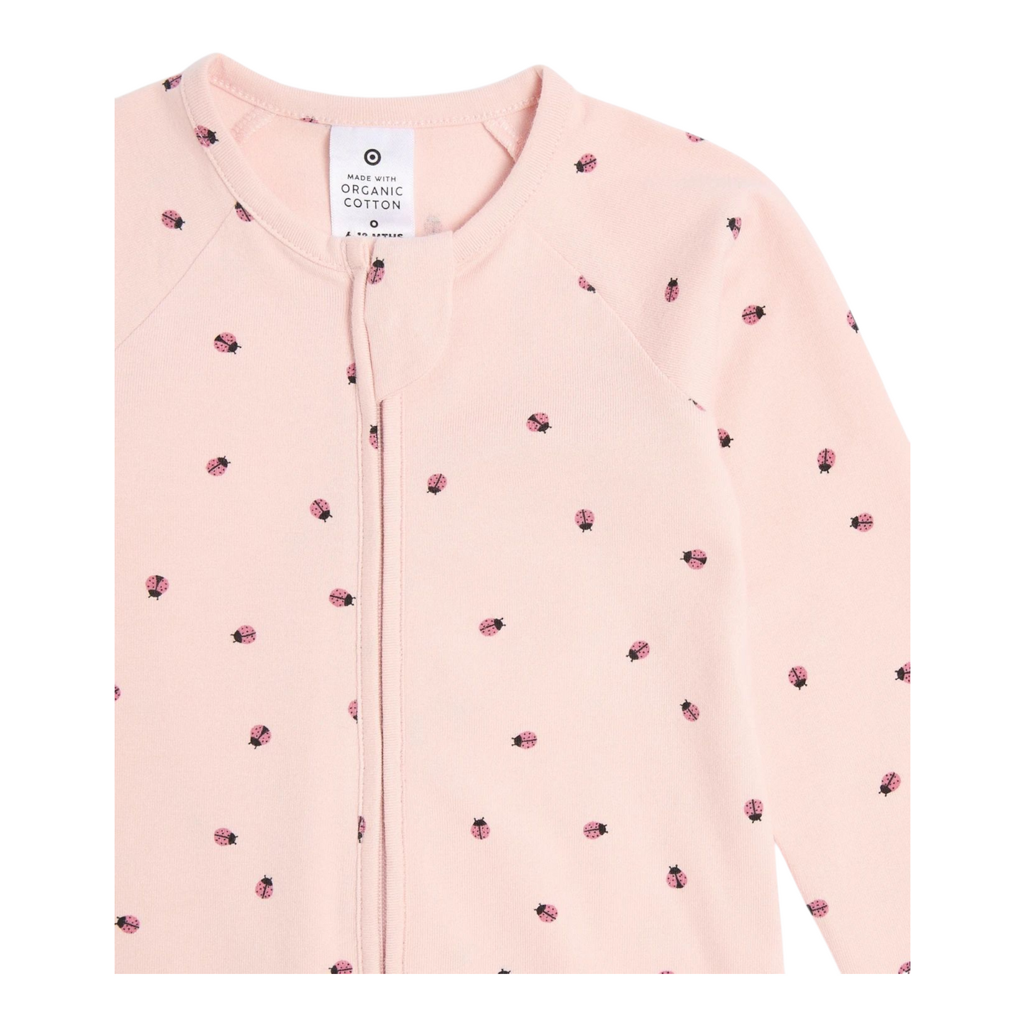 Baby Organic Cotton Footless Coverall - Ladybug -(size NB)