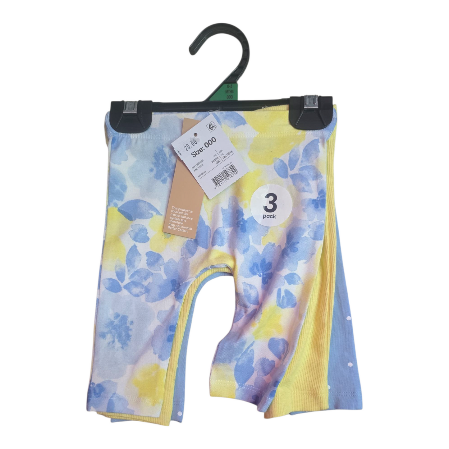 3pk leggings -(size 0-3M)