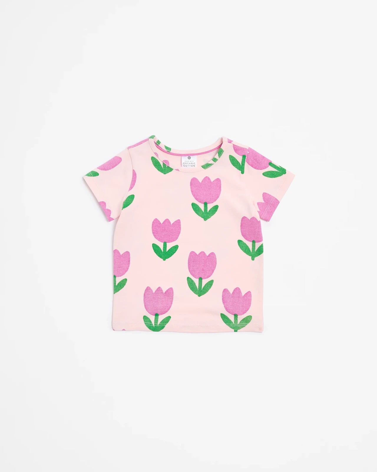 Baby Organic Cotton T-shirt - Tulips -(size 3-6M)