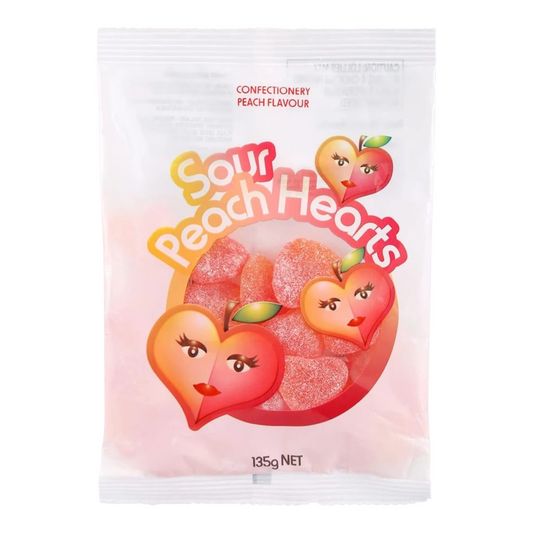 Sour Peach Hearts 135g