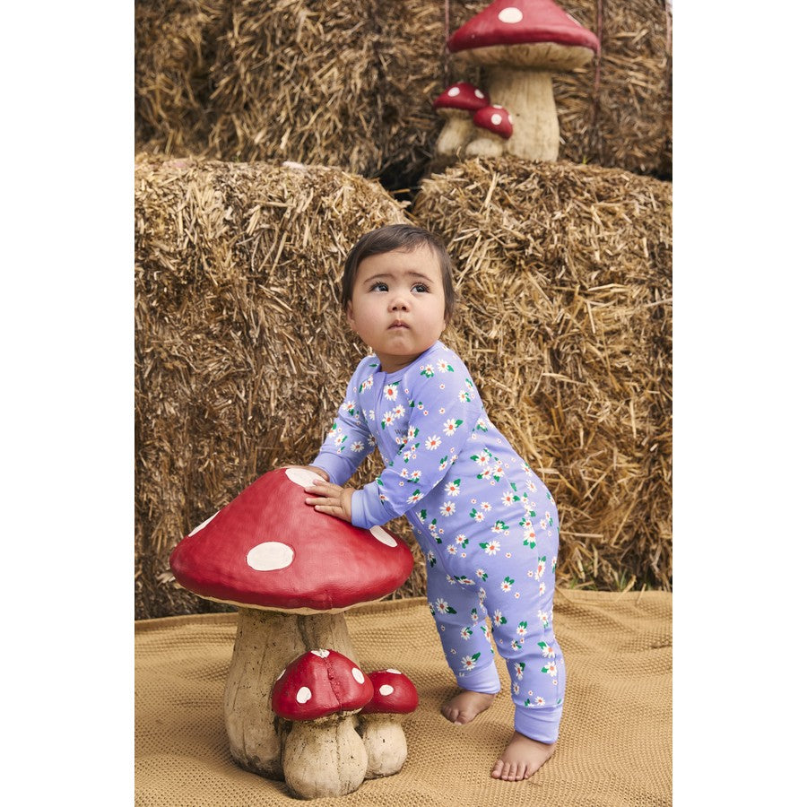 Bonds Baby Print Zip Wondersuit - Lilac -(size 3-6M)