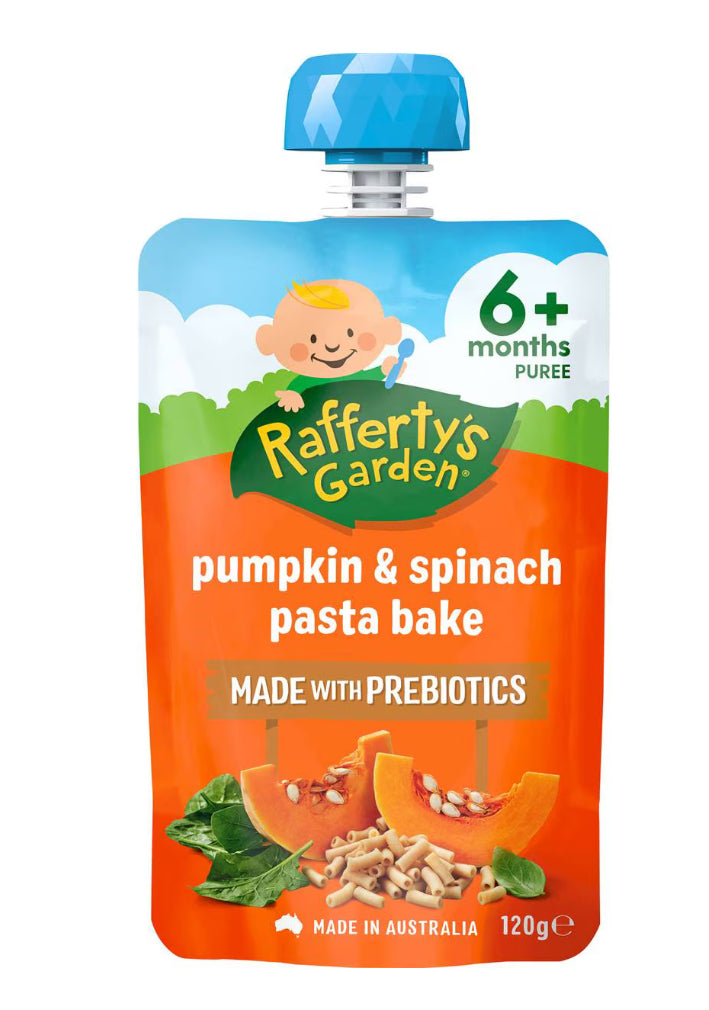 Rafferty's Garden Baby Food Pouch Pumpkin & Spinach Pasta Bake 6+ Months 120g