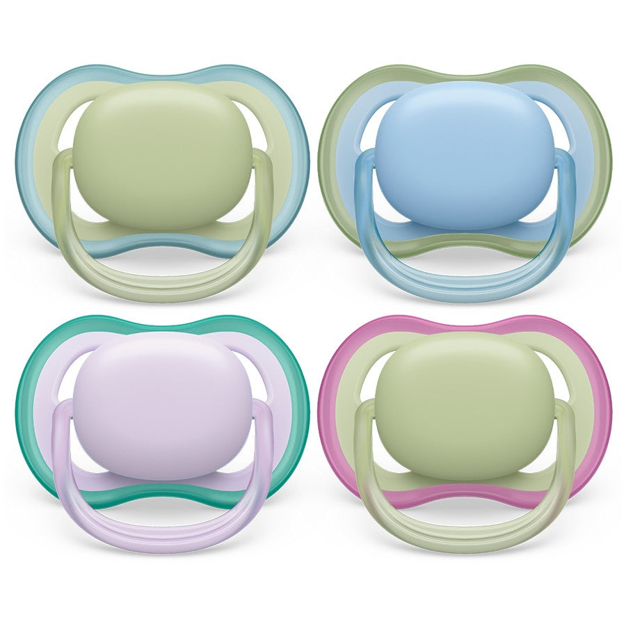 Philips Avent Ultra Air Soother Plain Mixed 0-6 months 2 Pack - Assorted*
