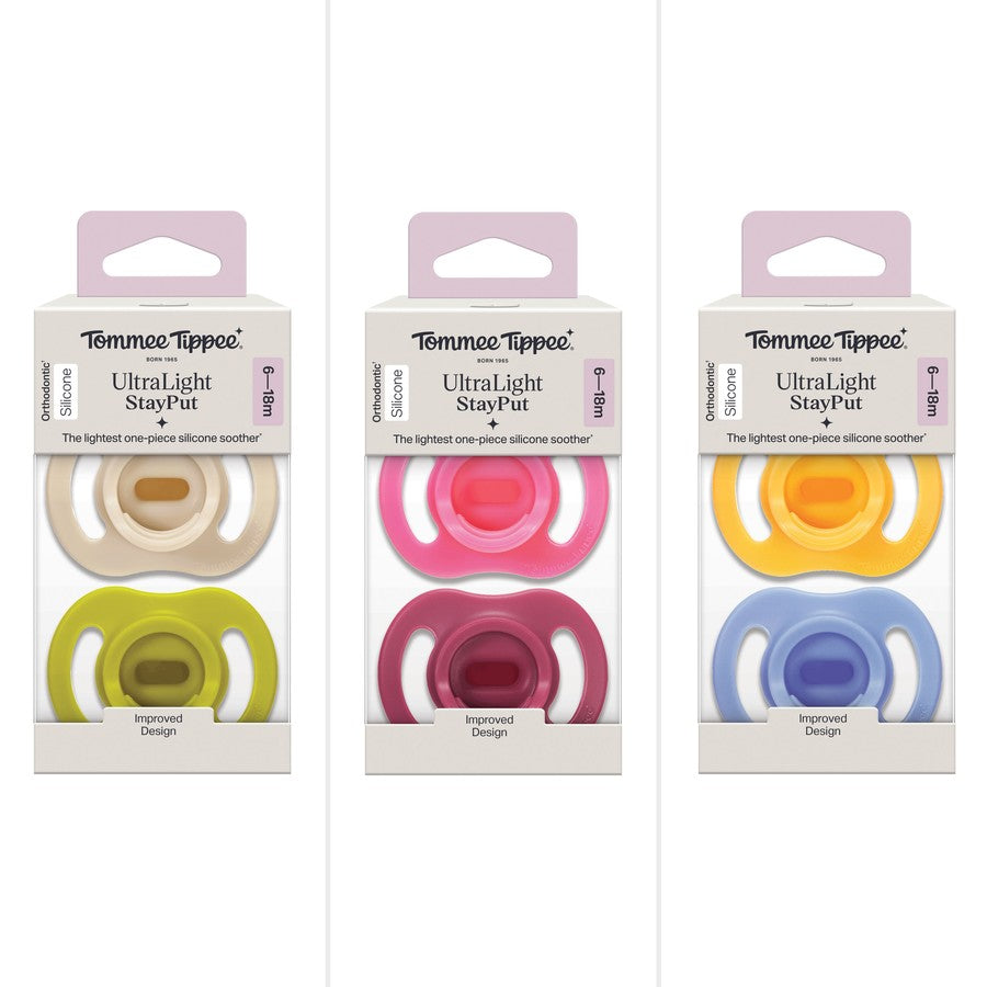 Tommee Tippee Ultra Light Stay Put Soother 6-18 Month - Assorted*