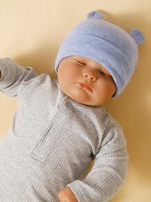 momscare 3pcs Blue Star Pattern Hats, Soft & Comfortable Bear Ear Caps, Suitable For Newborns And Infants - Adorable Baby Hats, Also Make Great Gifts For Baby Boys
