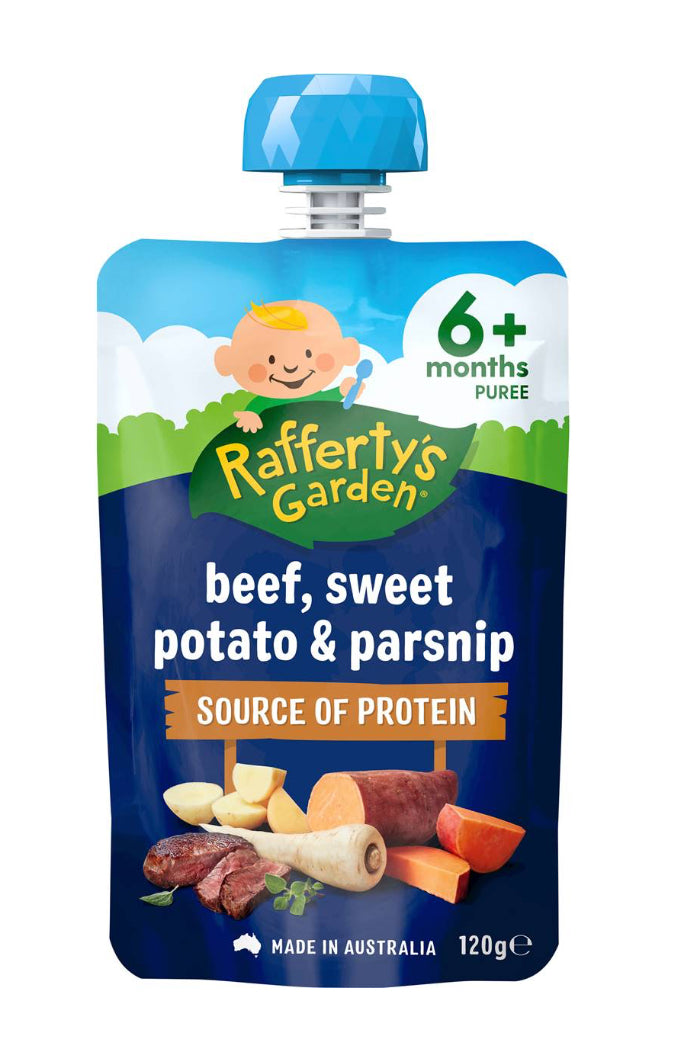 Rafferty's Garden Baby Food Pouch Beef, Sweet Potato & Parsnip 6+ Months 120g