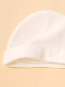 3pcs Infant Solid Daily Simple Basic Hat Set