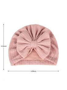 4pcs/Set Baby Knotted Hat With Bow For Infant And Toddler