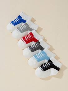 6 Pairs Baby Spring/Summer Sports Shoes Laces Socks, Soft/Breathable/Comfortable, Suitable For Daily Casual Wear, Independent Day Elements